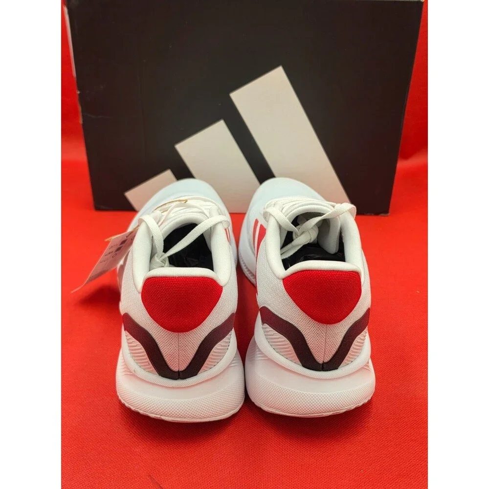 Adidas Runfalcon 5 White Better Scarlet Core Black Men’s 9 JR5518 NWT